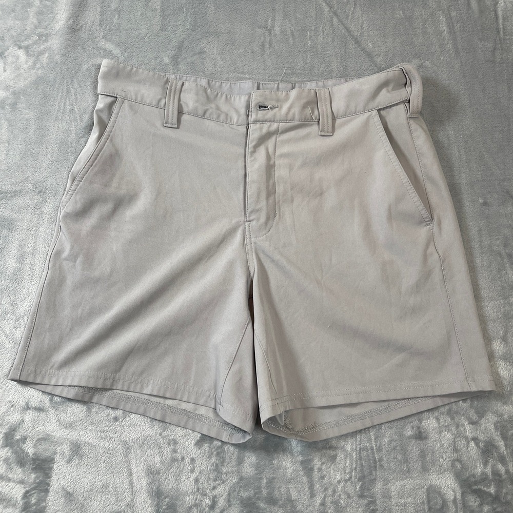 Huk Shorts Mens Medium Performance Fishing Gray Stretch Hybrid Mesh Pocket